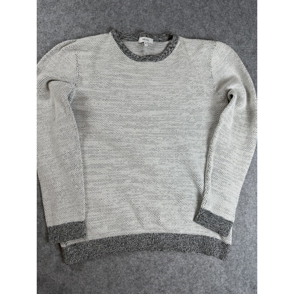 Reiss Mens Crew Neck Sweater Medium Luxton Seed Knit Quiet Luxury Classic
